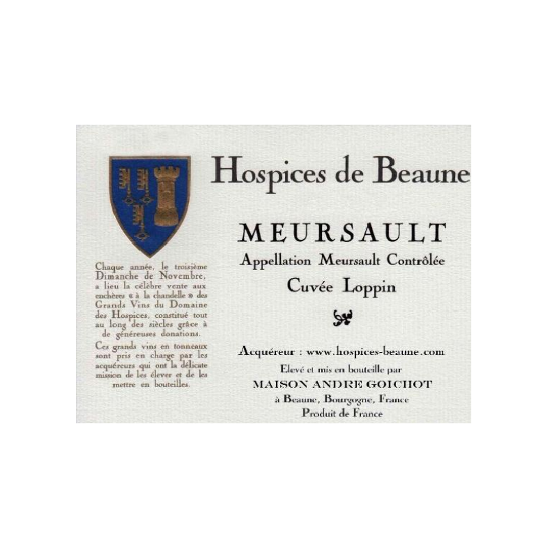 Hospices de Beaune Meursault Cuvée Loppin Blanc 2015